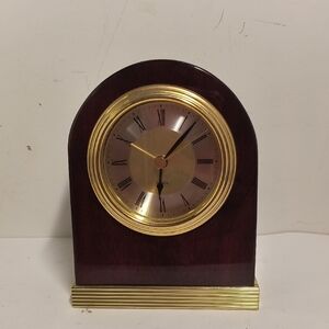 Howard Miller Rosewood Arch Clock Brass Table Desk Mantle Clock Working 613487